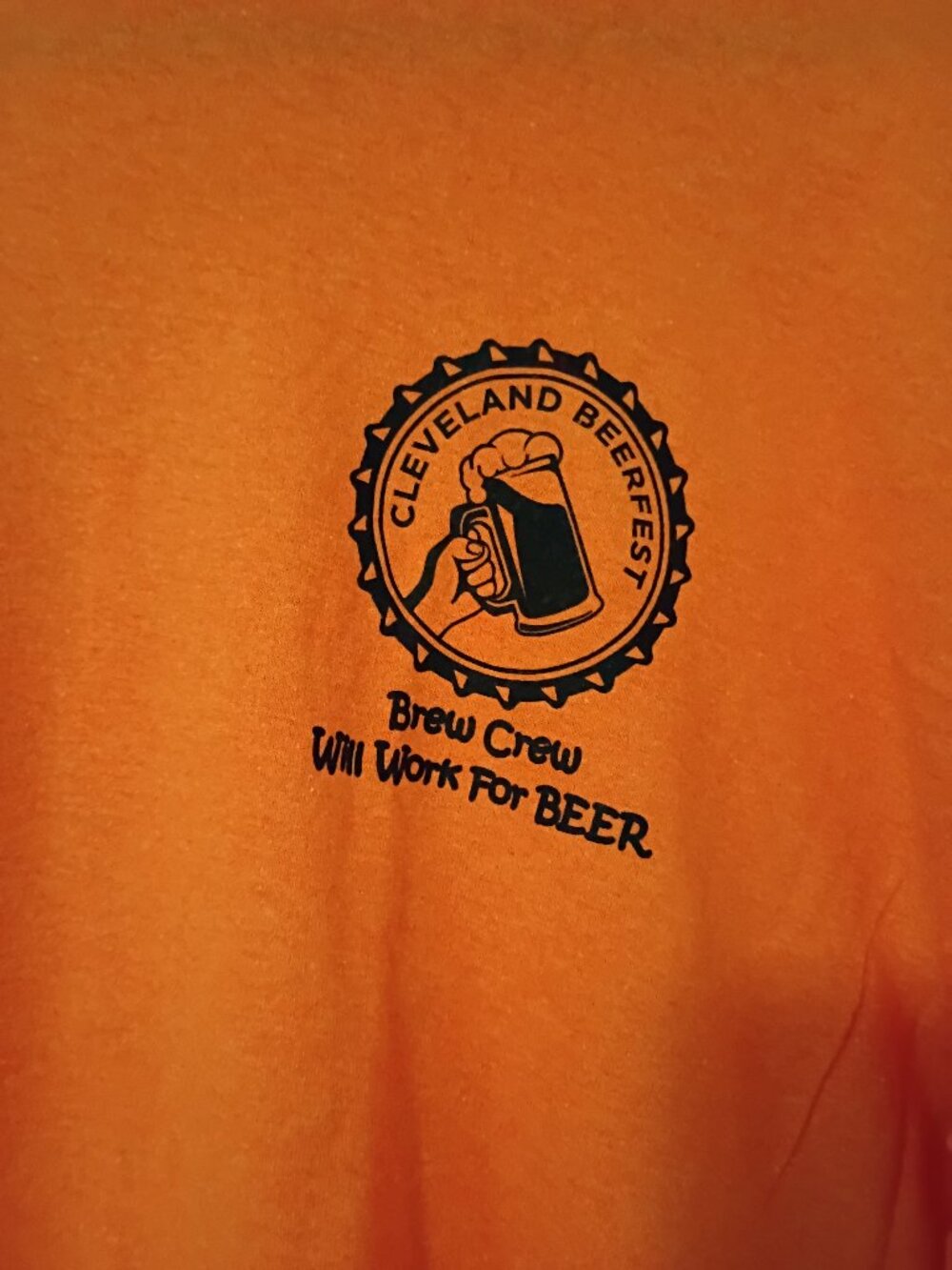 Beerfest Volunteer Tshirt, Large, Orange